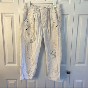 Free People Paint Splatter Baggy Jeans